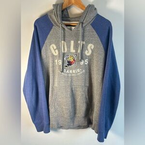 RARE Campus Crew Barrie Colts OHL Hockey Hoodie Sweater Sz XL Embroidered Logo